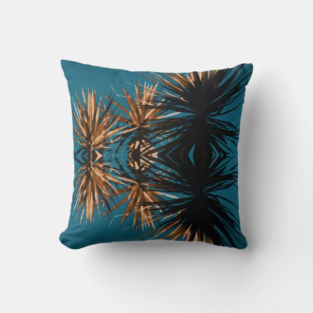 Tropical Plant Kaleidoscope Effect Cushion (Front)