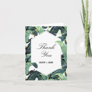 Tropical Plantation Palm Wedding Thank You Card