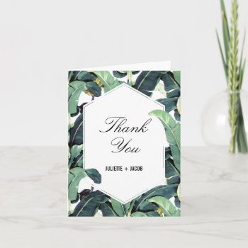 Tropical Plantation Palm Wedding Thank You Card by RockPaperDove at Zazzle