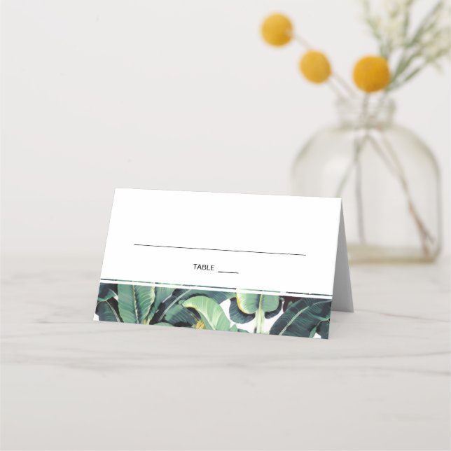 Tropical Plantation Wedding Escort Place Card SET (Front)
