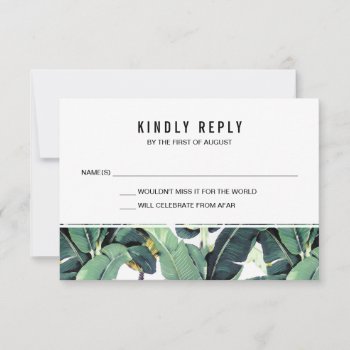 Tropical Plantation Wedding Rsvp Response Cards by RockPaperDove at Zazzle