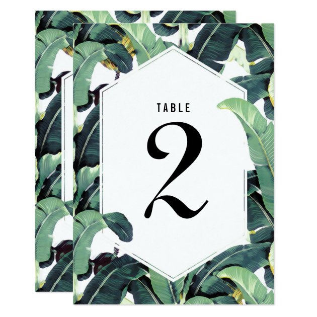 Tropical Plantation Wedding Table Number Card