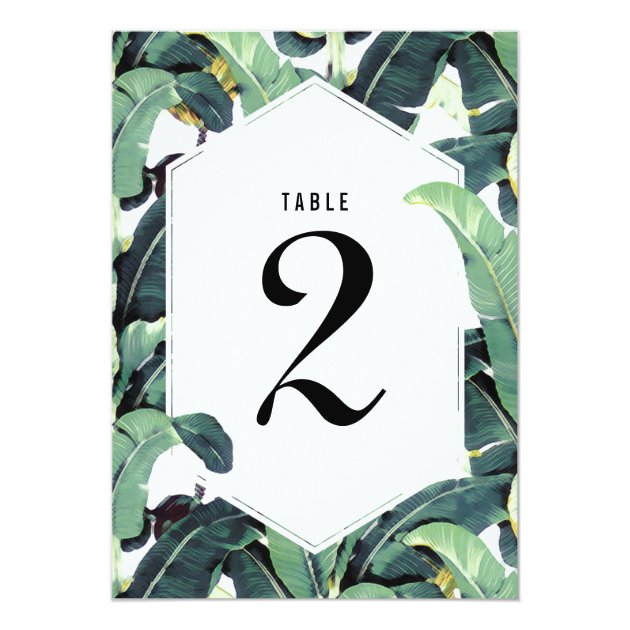 Tropical Plantation Wedding Table Number Card