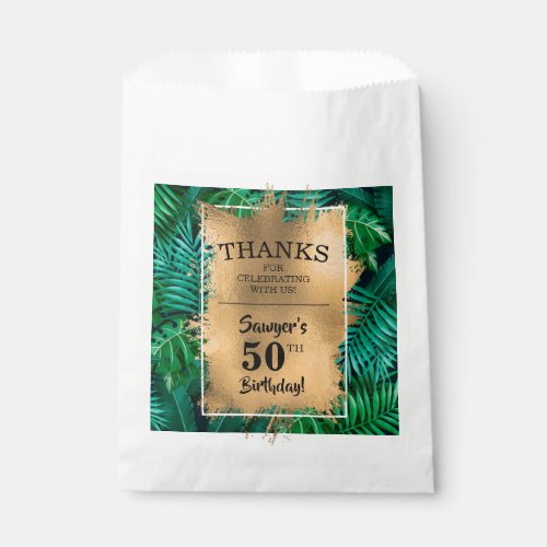 Tropical Plants 50th Birthday Party Favor Bag