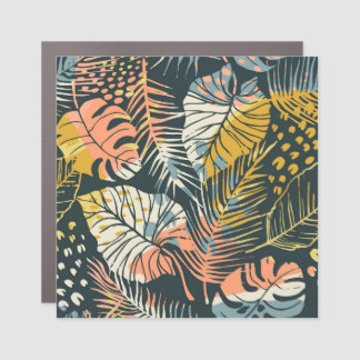 Tropical plants: abstract artistic pattern. car magnet