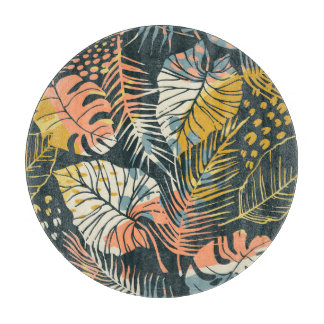Tropical plants: abstract artistic pattern. cutting board