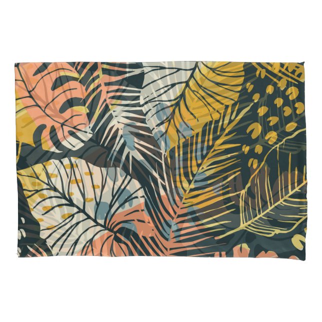 Tropical plants: abstract artistic pattern. pillow case (Front)