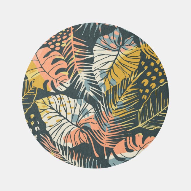 Tropical plants: abstract artistic pattern. rug (Front)
