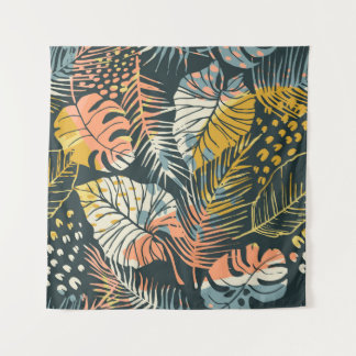 Tropical plants: abstract artistic pattern. tapestry