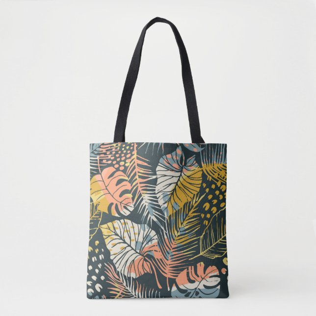 Tropical plants: abstract artistic pattern. tote bag (Front)