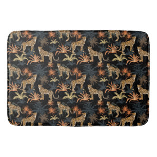 Tropical Plants and Cheetahs Bath Mat