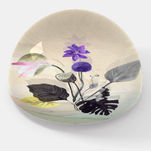 Tropical Plants and Flowers Vignette Dome Paperweight