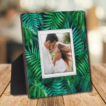 Tropical Plants Frameless Photo Easel Back Plaque<br><div class="desc">Made to look dimensional, a tropical plant pattern creates a beautiful frame for your favorite photo on this tabletop plaque with a built-in easel. The image is put directly on the hardboard panel for a stunningly crisp image with an easy wipe clean surface. Great as a gift or to display...</div>