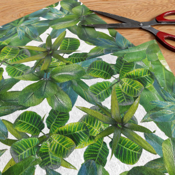 Tropical Plants Jungle Foliage Pattern Green White Tissue Paper by watermelontree at Zazzle