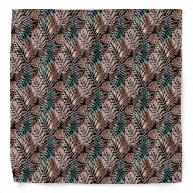 Tropical plants, jungle, tropics , beige ,leaves bandana (Front)