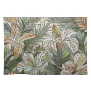 Tropical plants Mosaic Digital Art Cloth Placemat