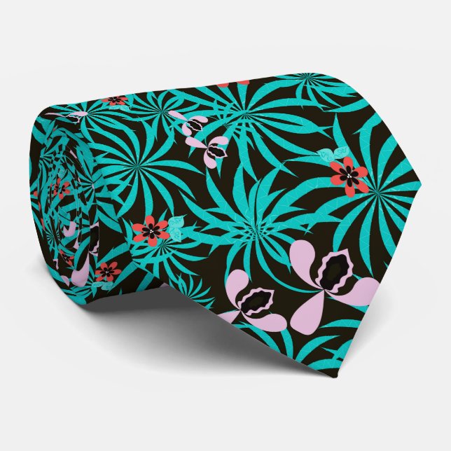 Tropical plants, Orchid Neck Tie (Rolled)