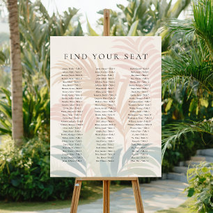 Tropical Plants Palm Tree Wedding Seating Chart Foam Board