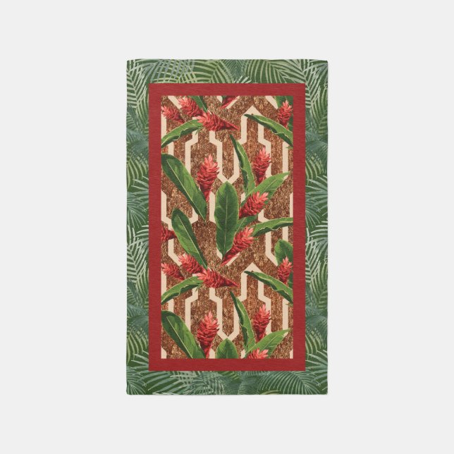 Tropical Plants Palms Pattern Rug (Front (Vertical))