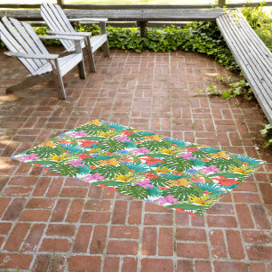 Tropical Plants Pattern Outdoor Rug
