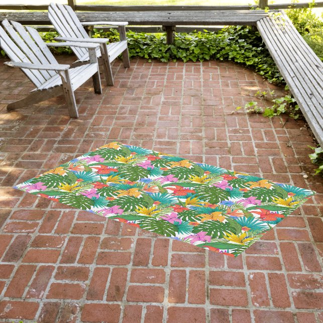 Tropical Plants Pattern Outdoor Rug (Insitu (Outdoor 3))