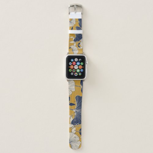 Tropical Plants Seamless Leaf Pattern Apple Watch Band