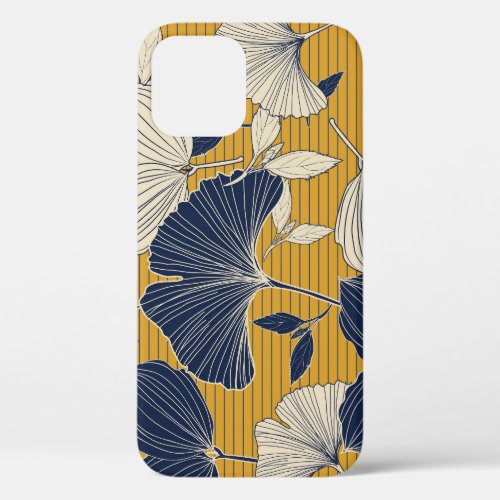 Tropical Plants Seamless Leaf Pattern iPhone 12 Case