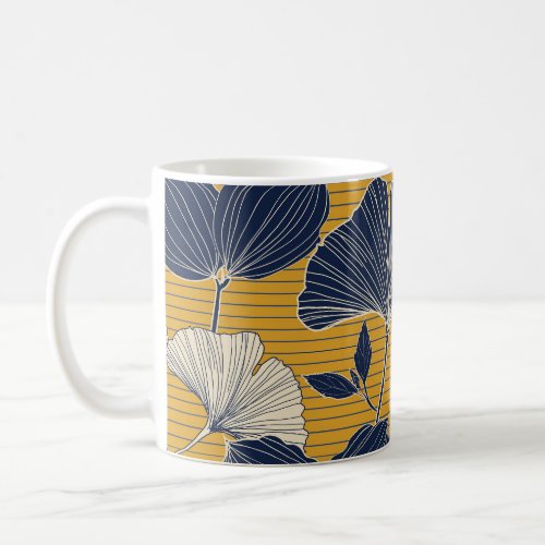 Tropical Plants Seamless Leaf Pattern Coffee Mug