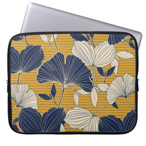 Tropical Plants Seamless Leaf Pattern Laptop Sleeve