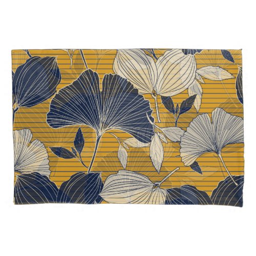 Tropical Plants Seamless Leaf Pattern Pillow Case