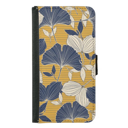 Tropical Plants Seamless Leaf Pattern Samsung Galaxy S5 Wallet Case