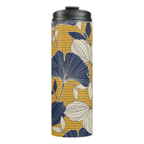 Tropical Plants Seamless Leaf Pattern Thermal Tumbler