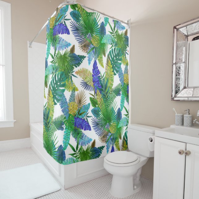 Tropical Plants Shower Curtain (In Situ)