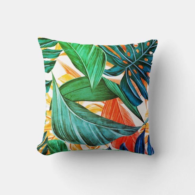 tropical plants throw pillow (Front)