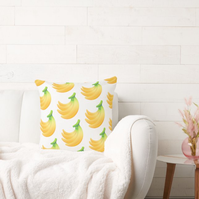 Tropical Playful Cute Summer Fun Yellow Throw Pillow (Couch)