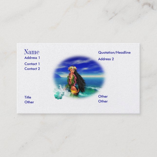 Tropical Pleasures  Business Cards (Front)