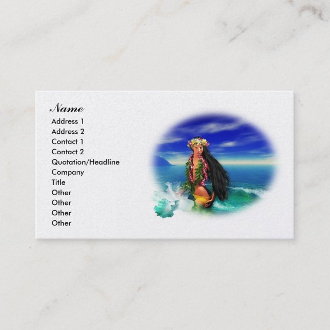 Tropical Pleasures Business Cards 2 (Front)