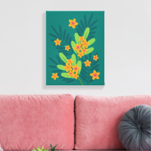 Tropical Plumeria Art Canvas Print