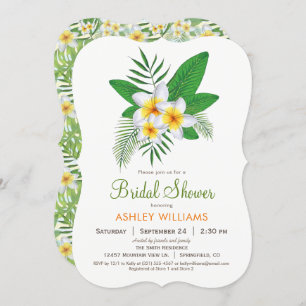 Tropical Plumeria Bridal Shower Invitation