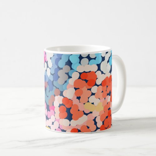 Tropical Plumeria Dotted Spotted Flowers Abstract  Coffee Mug