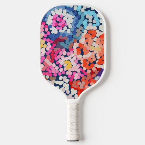 Tropical Plumeria Dotted Spotted Flowers Abstract Pickleball Paddle