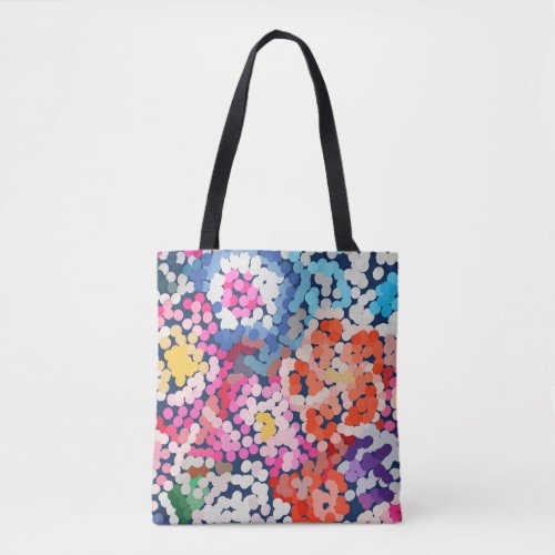 Tropical Plumeria Dotted Spotted Flowers Abstract  Tote Bag