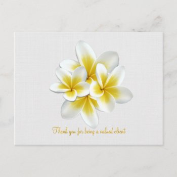 Tropical Plumeria Floral Customer Gift Card by holiday_store at Zazzle