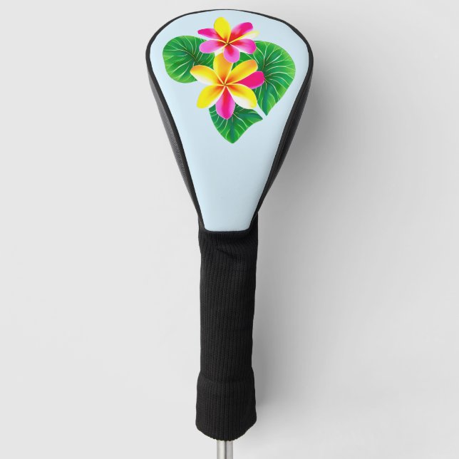 Tropical Plumeria Flowers Golf Head Cover (Front)