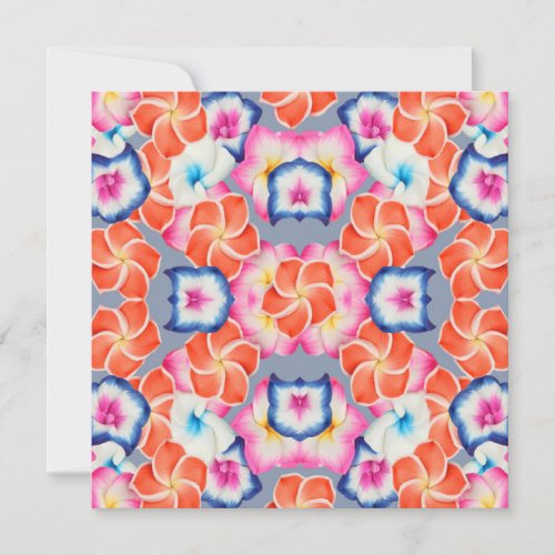 Tropical Plumeria Flowers X Pattern Holiday Card