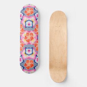 Tropical Plumeria Flowers X Pattern  Skateboard