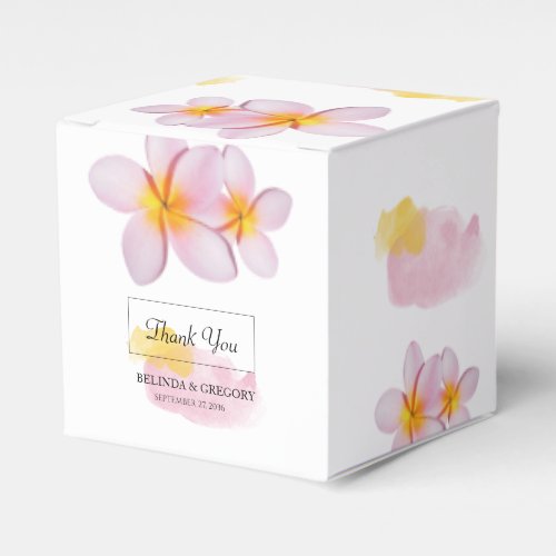 Tropical Plumeria Frangipani Wedding  Favor Boxes