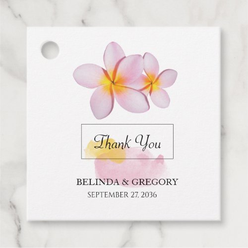 Tropical Plumeria Frangipani Wedding Gift Favor Tags