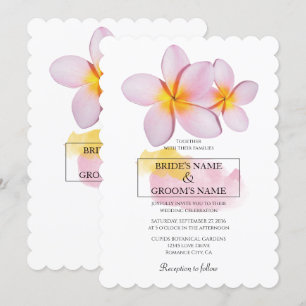 Tropical Plumeria Frangipani Wedding Invitations