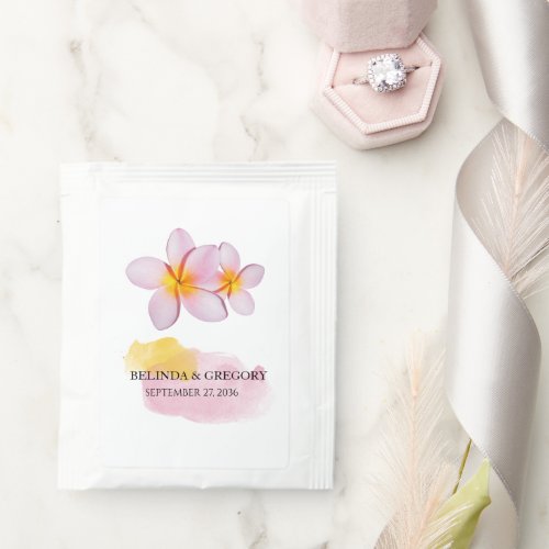 Tropical Plumeria Frangipani Wedding Tea Bag Drink Mix